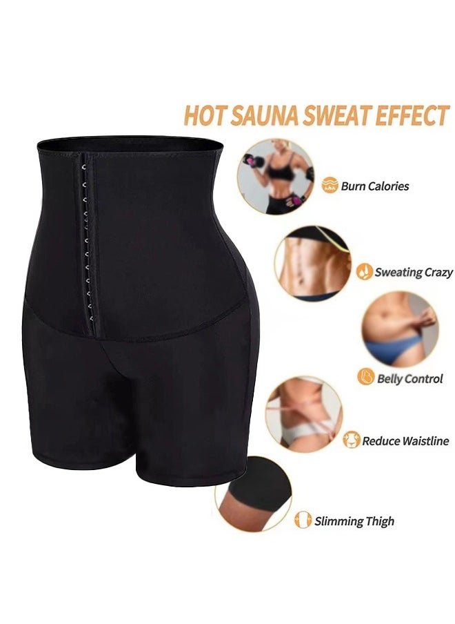 Generic High Waist Trainer Corset Leggings for Women Tummy Control Cincher Slim Push Up Body Shaper Fitness Pants Sauna Sweat Shapewear Shorts Pants Thigh Workout Suit Waist Trainer 5 Inch Pants M  - Image 4