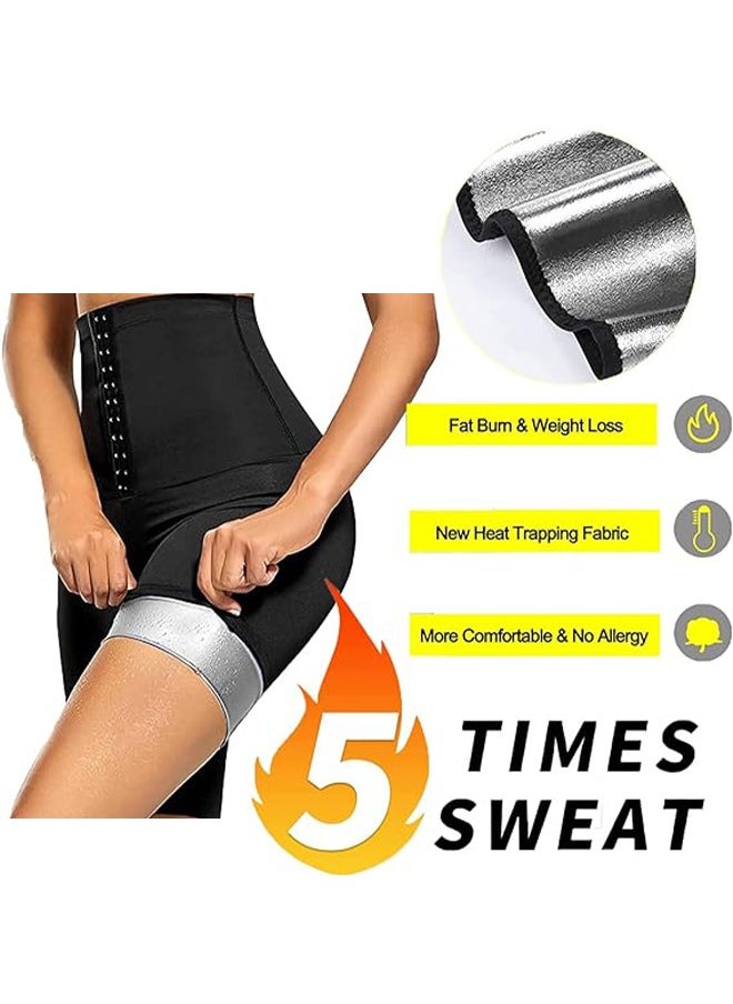 Generic High Waist Trainer Corset Leggings for Women Tummy Control Cincher Slim Push Up Body Shaper Fitness Pants Sauna Sweat Shapewear Shorts Pants Thigh Workout Suit Waist Trainer 5 Inch Pants M  - Image 2