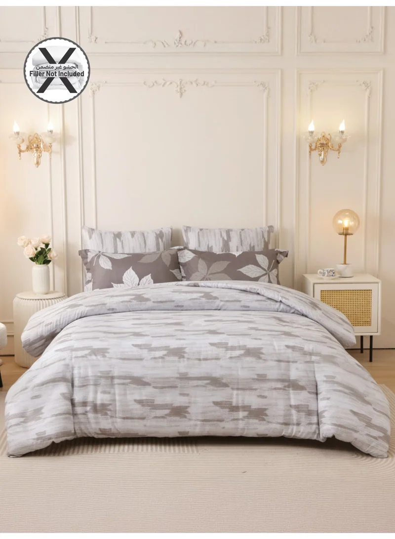 Donetella Printed Duvet Set, King Size Fits 200x200 cm - 6-Pcs Bed Set, Brushed Microfiber Fabric - 1 Duvet Cover, 1 Fitted Sheet, 2 Pillow Shams, 2 Pillowcases (Filler Not Included)