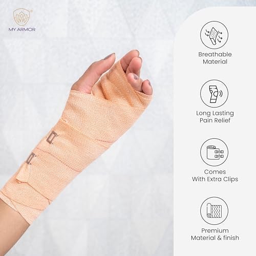 MY ARMOR Soft Cotton Pain Relief Crepe Bandage with 2 Extra Clips - 10cm X 4mt - Pack of 1 - Image 2