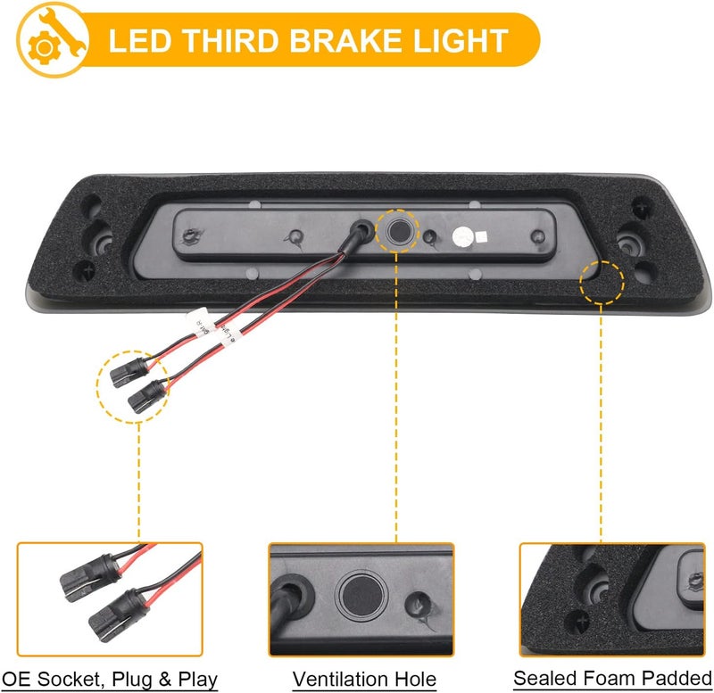 R&F Auto LED Third Brake Light Replacement for F150 (2009-2014) with Seal Foam Gaskets - Image 5