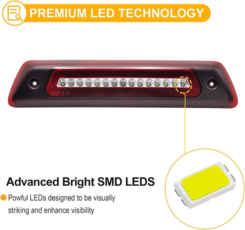R&F Auto LED Third Brake Light Replacement for F150 (2009-2014) with Seal Foam Gaskets - Image 4
