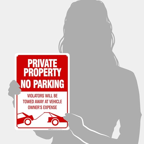 Sigo Signs Private Property No Parking Violators Will Be Towed Away Sign, (2 Pack) 10x14 Inches, Rust Free .040 Aluminum, Fade Resistant, Made in USA - Image 4