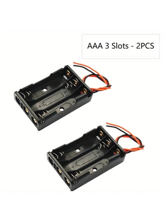 2PCS AAA 3 Slots Battery Holder 4 5V DIY Storage Box With Wire - Image 1