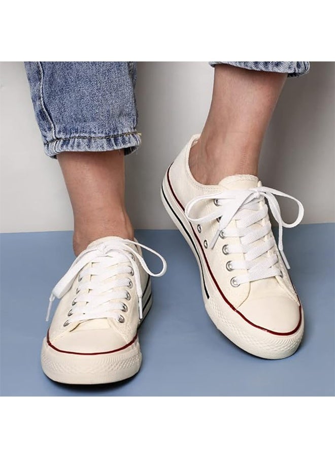 اتش واي 3 أزواج أربطة أحذية مسطحة 8 مم أربطة أحذية مسطحة أحادية الطبقة لأحذية الأولاد والبنات البيضاء مناسبة للرياضة الترفيهية تسلق الجبال أحذية كرة السلة الأربطة (أبيض) - Image 4