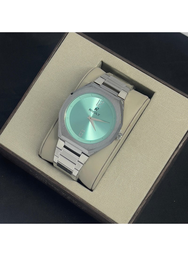 ريفولي ساعة يد للرجال من الستانلس ستيل بعرض انالوج وحركة كوارتز ، سهلة القراءة بتصميم عصري مقاوم للماء، ساعة يد كلاسيكية فاخرة . - Image 1