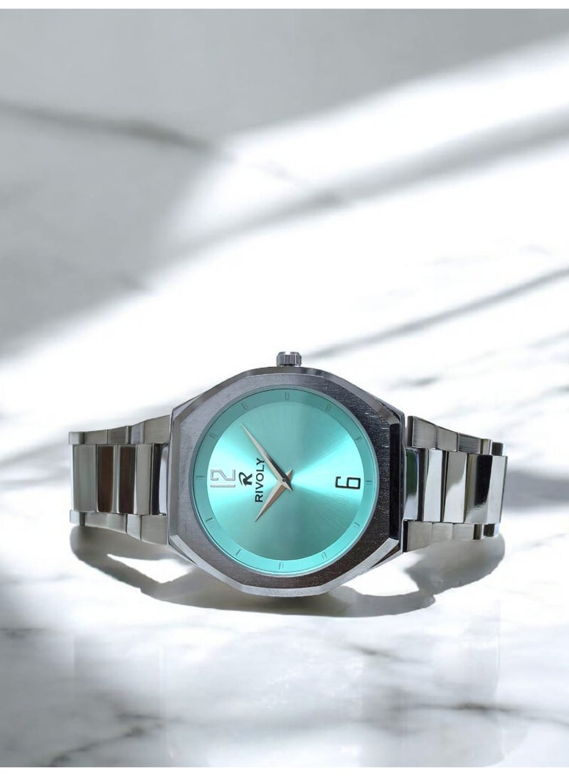 ريفولي ساعة يد للرجال من الستانلس ستيل بعرض انالوج وحركة كوارتز ، سهلة القراءة بتصميم عصري مقاوم للماء، ساعة يد كلاسيكية فاخرة . - Image 3
