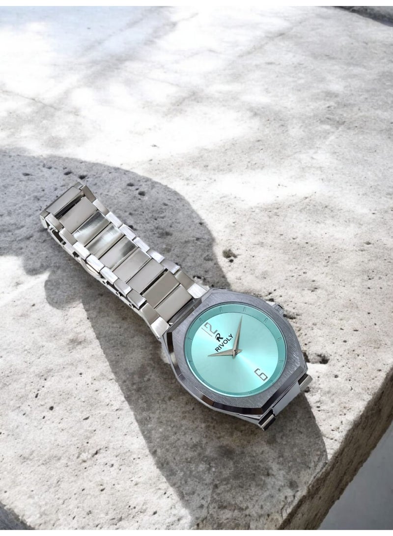 ريفولي ساعة يد للرجال من الستانلس ستيل بعرض انالوج وحركة كوارتز ، سهلة القراءة بتصميم عصري مقاوم للماء، ساعة يد كلاسيكية فاخرة . - Image 5