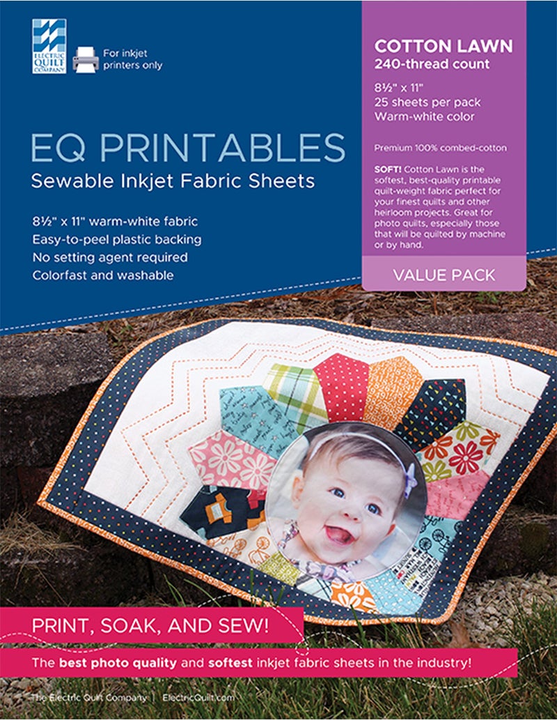 Electric Quilt أوراق قماش القطن الكهربائية EQ Printables: 25 ورقة طباعة نفاثة - Image 1