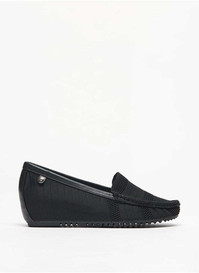 Flora Bella By Shoexpress Textured Loafers with Wedge Heels  - Image 3
