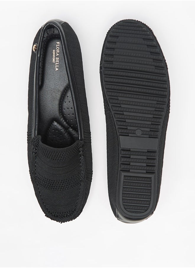 Flora Bella By Shoexpress Textured Loafers with Wedge Heels  - Image 4