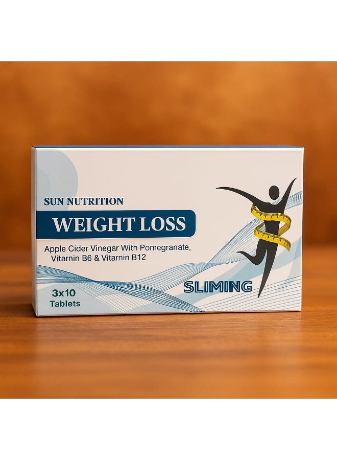 Sun Nutrition Weight Loss Tablets – Apple Cider Vinegar with Pomegranate, Vitamin B6 & Vitamin B12 - Image 2
