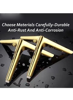 Y&D Metal Golden Furniture Sofa Legs DIY Replacement Heavy Duty Modern Triangle Steel Feet for Cabinet Dresser TV Stand End Coffee Table Cupboard Couch Bed Chair Armchair Wardrobe Ottoman 5.9inch 15cm  - Image 5