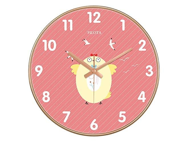Quartz 12 Inches Plastic Premium Wall Clock for Home Stylish Latest Modern Design | Non Ticking Silent Wall Clock - Zero Sound & Disturbance Analog Clock (Baby Pink Clock)