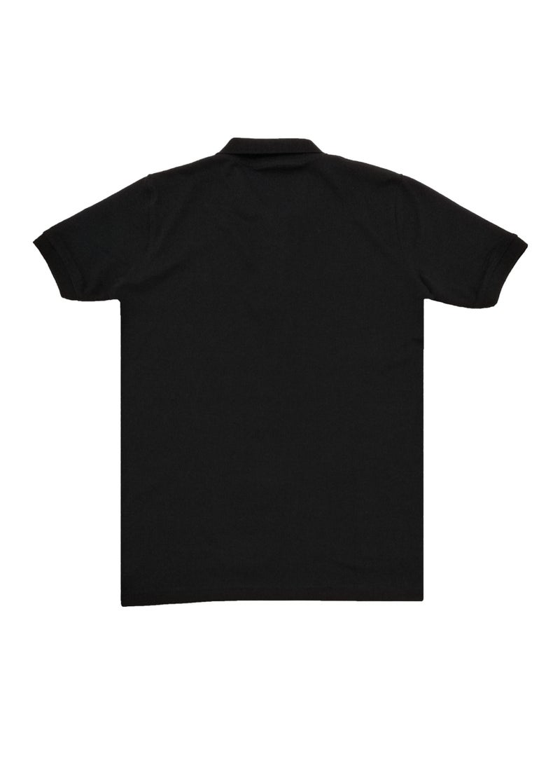 Silver - Silver Black Polo T-Shirt For Men - Image 1
