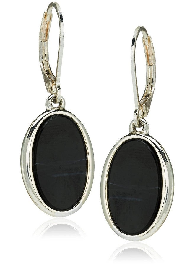 NINE WEST أقراط نسائية فضية وسوداء متدلية - Image 1