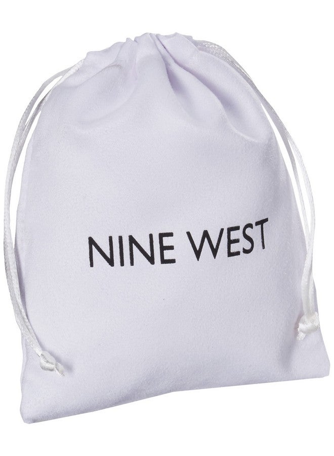 NINE WEST أقراط نسائية فضية وسوداء متدلية - Image 3
