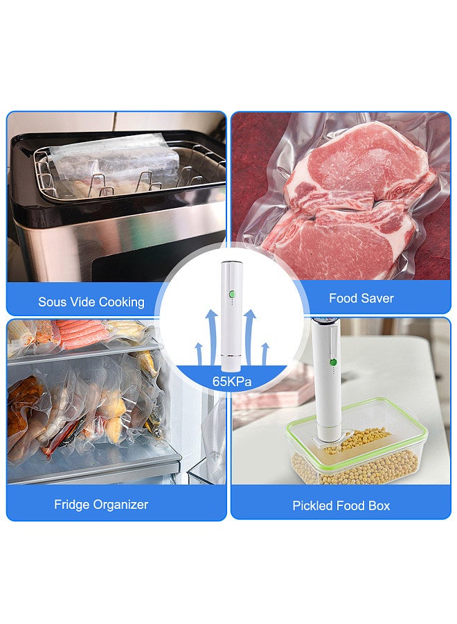 Handheld Vacuum Sealer Machine Portable USB Type-C Charging Cordless 2-in-1 Automatic Food Vacuum Saver Sealer and Vacuum Sealer Bags with Sealing Bags for Food Storage and Preservation  - Image 3