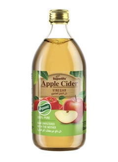 SuperLife  Apple Cider Vinegar Organic 100% Pure Raw Unfiltered With The Mother500Ml  - Image 1