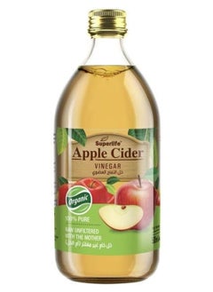 SuperLife  Apple Cider Vinegar Organic 100% Pure Raw Unfiltered With The Mother500Ml  - Image 2