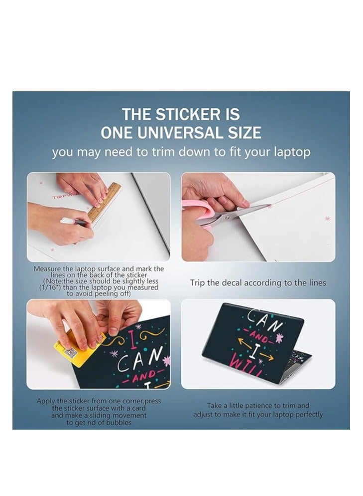 مؤسسة فكرة اليوم ملصق لاصق للكمبيوتر المحمول من Today Idea، غطاء حماية فني لصائق متوافق مع أجهزة الكمبيوتر المحمول/الكمبيوتر المحمول مقاس 15 15.4 15.6 بوصة (كلمات ملهمة) - Image 2