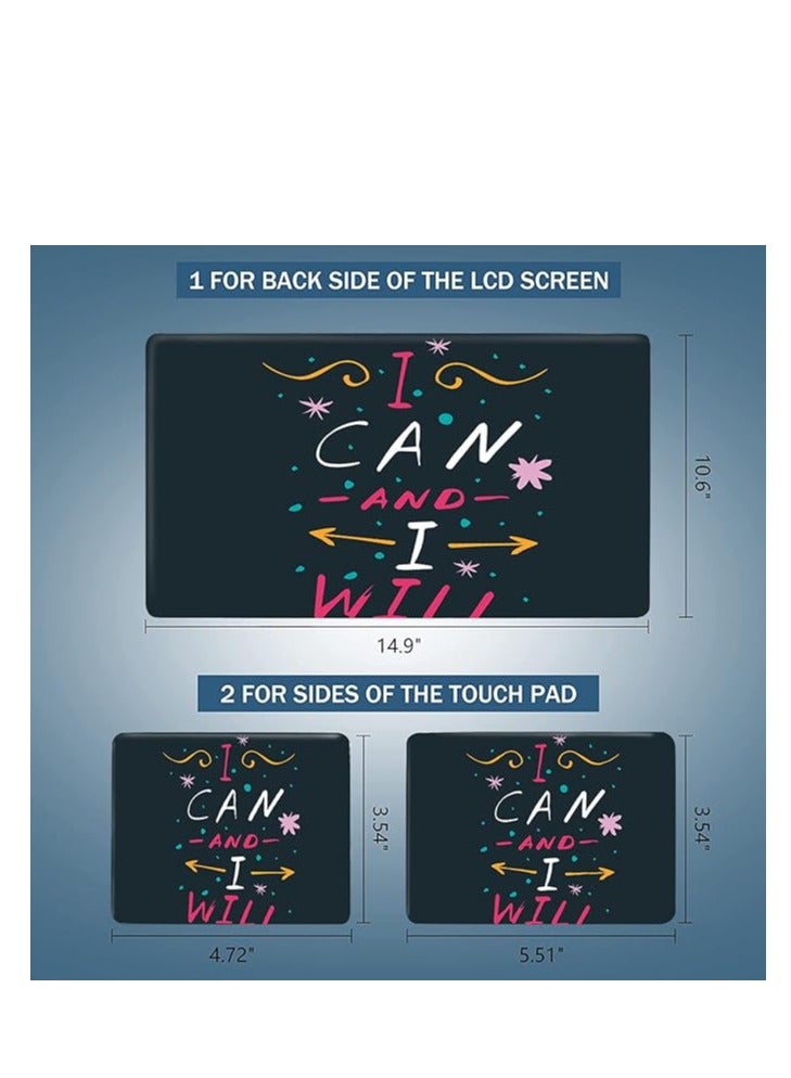 مؤسسة فكرة اليوم ملصق لاصق للكمبيوتر المحمول من Today Idea، غطاء حماية فني لصائق متوافق مع أجهزة الكمبيوتر المحمول/الكمبيوتر المحمول مقاس 15 15.4 15.6 بوصة (كلمات ملهمة) - Image 3