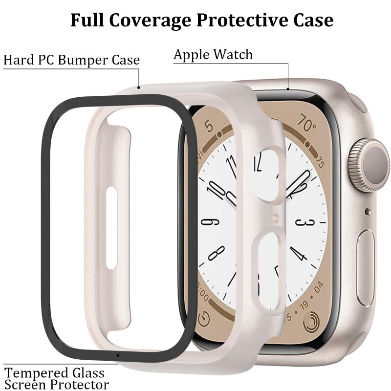 QCKANLJ 6-Pack Case Compatible with Apple Watch 40mm Series SE 2nd Gen 6 5 4 with Tempered Glass Screen Protector, QCKANLJ Ultra-Thin Hard PC Full Protective Face Cover Bumper for iWatch 40mm - Image 4