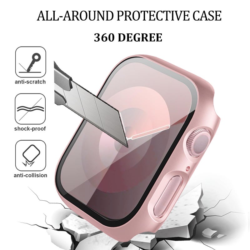 QCKANLJ 6-Pack Case Compatible with Apple Watch 40mm Series SE 2nd Gen 6 5 4 with Tempered Glass Screen Protector, QCKANLJ Ultra-Thin Hard PC Full Protective Face Cover Bumper for iWatch 40mm - Image 2