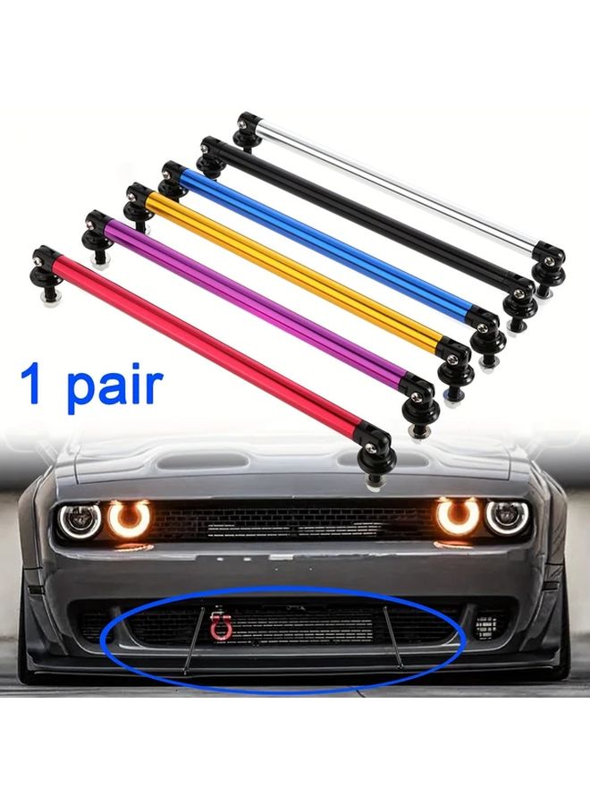 2 Pack Black Adjustable Front Rear Bumper Lip Splitter Support Rods Universal 200mm - Image 5