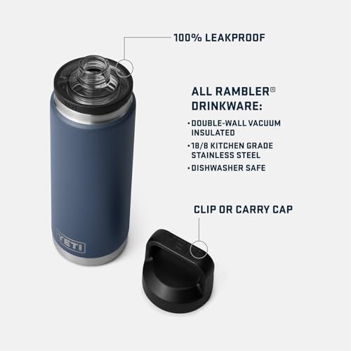 YETI Rambler 26 oz Bottle, Leakproof, Vacuum Insulated, Stainless Steel with Chug Cap, Cape Taupe - Image 2