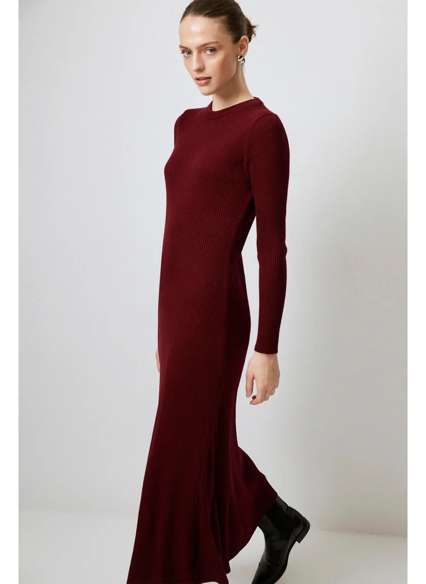 Touche Ribbed High Collar Knitwear Dress