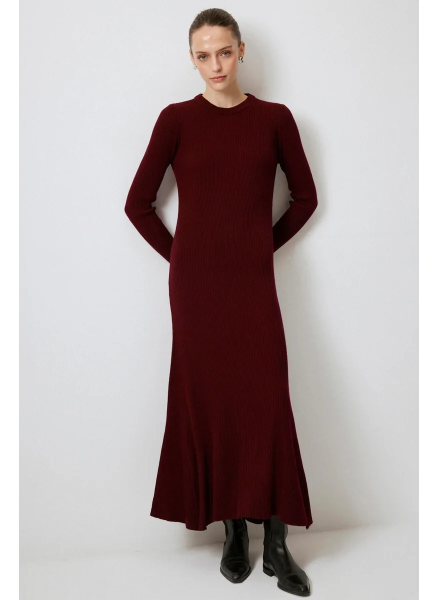 تاتشي Ribbed High Collar Knitwear Dress