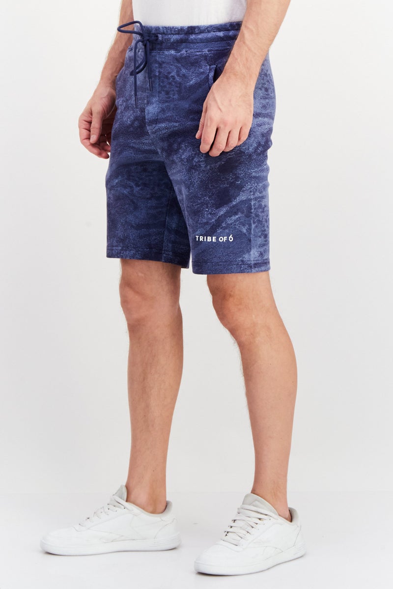 TRIBE OF 6 Men Sportswear Fit Training Shorts, Navy - Image 2