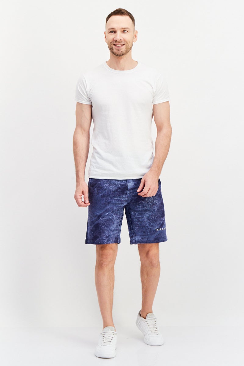 TRIBE OF 6 Men Sportswear Fit Training Shorts, Navy - Image 4