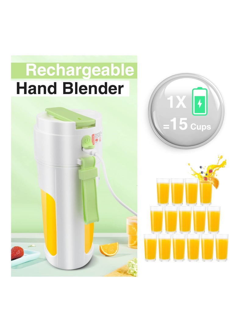 SYOSI Portable Blender, SYOSI 12 oz One-handed Drinking Mini Blender Juicer Water Bottle with Lid USB Rechargeable, BPA-Free with 8 Blades for Smoothies/Fruit Shakes/Baby Food, Usb Charging (Green)  - Image 5