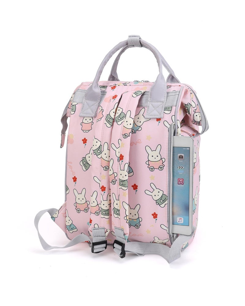 Winnies Baby Diaper Bag Maternity Backpack (Pink Teddy Printed) - Image 3