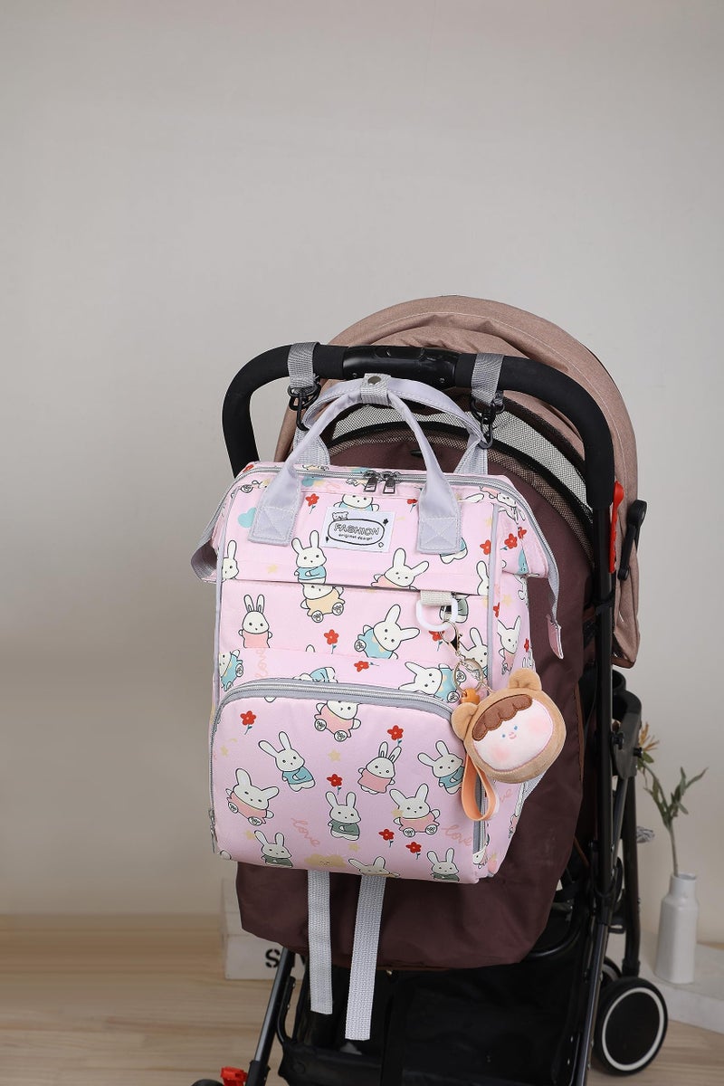 Winnies Baby Diaper Bag Maternity Backpack (Pink Teddy Printed) - Image 4