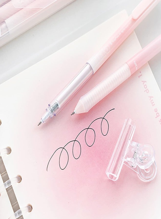 Doraking 5PCS Black Gel Ink Pens, 0.38mm/0.5mm Point Smooth Writing Pens Office Supplies for Women & Men, Note Taking (Pink) - Image 5