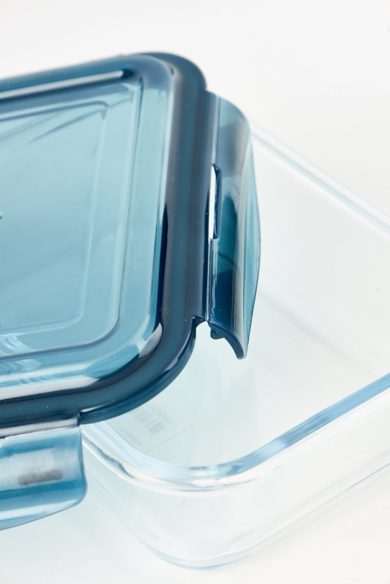 Farberware Glass Storage Container With Silicone Seal Locking Lid, Navy - Image 3