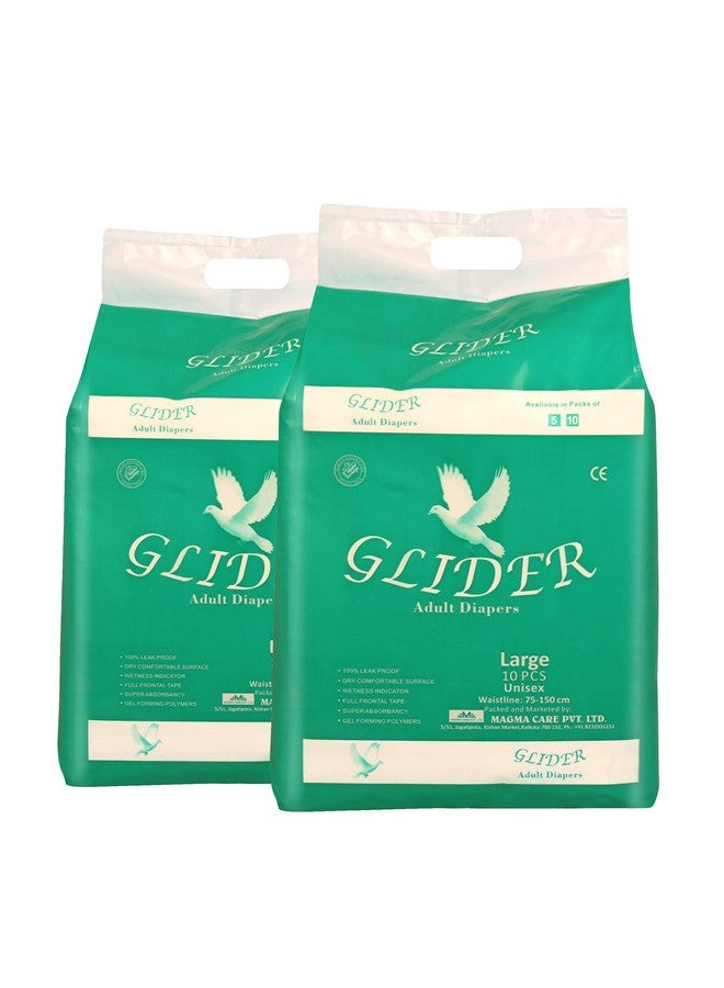GLIDER Glider Premium Adult Diaper (Pack of 2) (20 Count) (Large) - Image 1