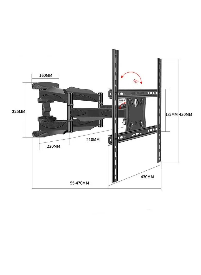 NB ERGONOMIC NB Ergonomic P6 Full Motion Wall Mount Bracket 45\"-75\" LCD LED TVs 6-Swing Arms Rack Steel Material Max VESA 600x400mm Max Load 45.5kgs  - Image 4