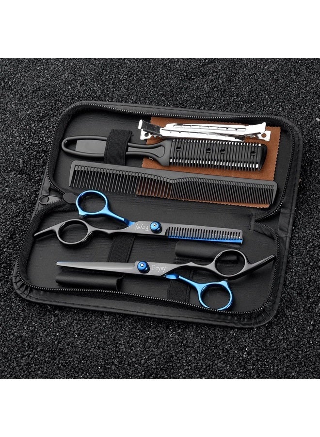 Fcysy مجموعة مقصات الشعر ومقصات التخفيف، مجموعة مقصات قص الشعر الاحترافية Fcysy، مجموعة مقصات التصفيف، مجموعة مقصات الحلاقين مع مقصات مصفف الشعر ومقصات قص الشعر ومقصات طبقات الشعر - Image 5