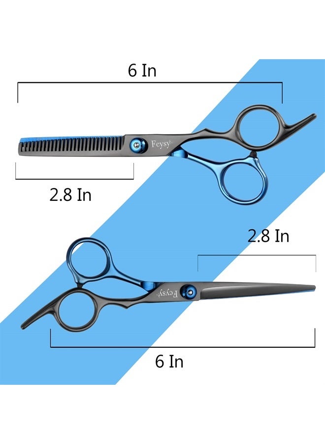 Fcysy مجموعة مقصات الشعر ومقصات التخفيف، مجموعة مقصات قص الشعر الاحترافية Fcysy، مجموعة مقصات التصفيف، مجموعة مقصات الحلاقين مع مقصات مصفف الشعر ومقصات قص الشعر ومقصات طبقات الشعر - Image 2