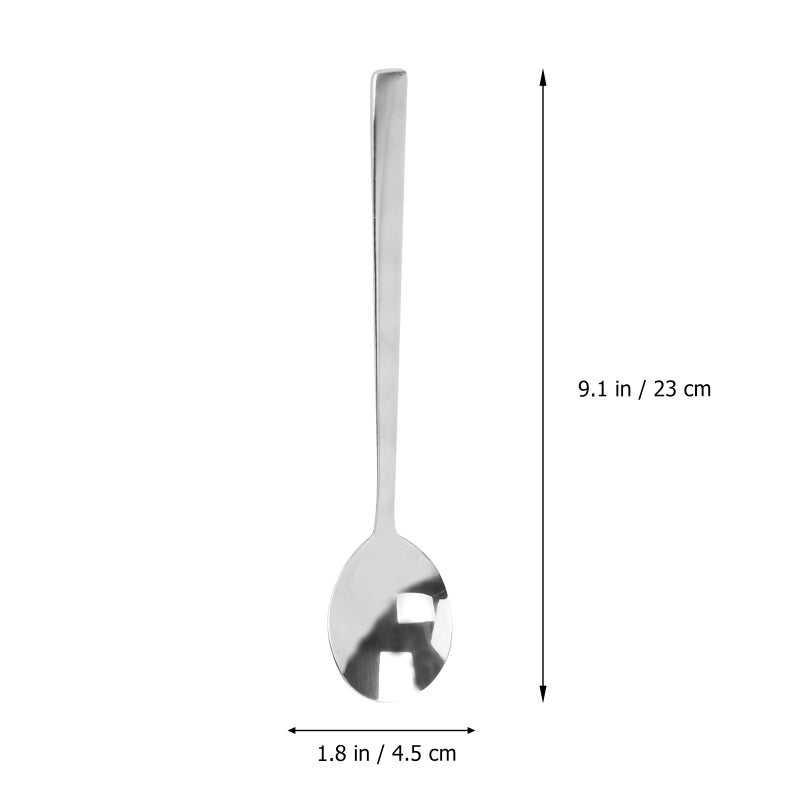 2pcs Korean Stainless Steel Food Tableware Long Handle Flat Non-slip Dessert Dinnerware Set(a Pair of Chopsticks and a Spoon) - Image 2