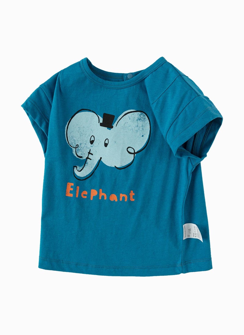 Balabala Baby Boy Round v-neck short-sleeved T-shirt - Image 1