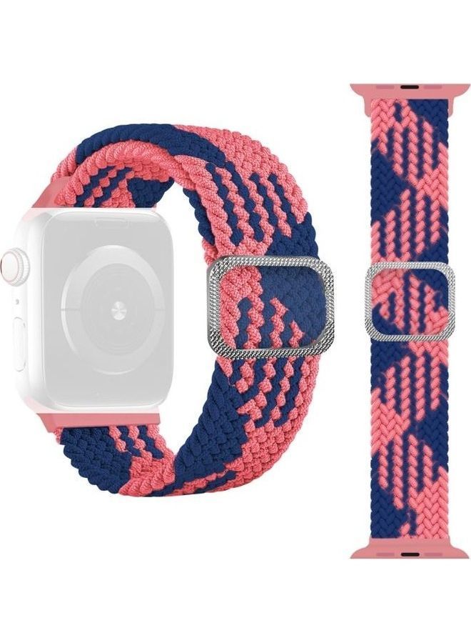 NIBEMINENT Ethnic Replacement Watchband for Apple Watch Series 1/2/3/4/5/6/7/SE 42/44/45mm Pink/Blue - Image 1