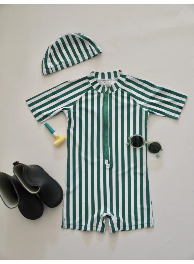 Children's One Piece Swimsuit Baby Swimsuit One Piece Surfing Suit Baby Swimming Pool Kids Swimsuit With Swim Cap  - Image 1