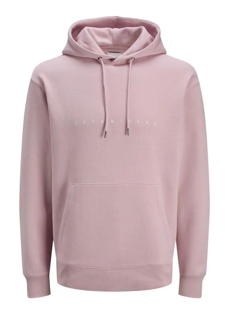 جاك اند جونز Logo Print Pull Over Hoodie