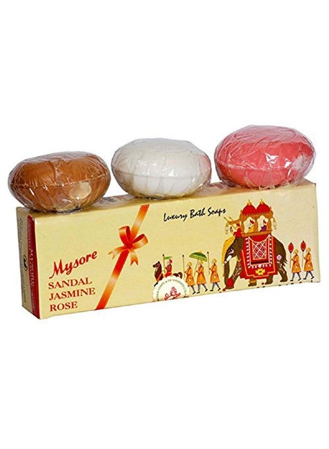 Mysore Sandal , Jasmine And Rose Soap, 450G (Pack Of 3) - Image 5