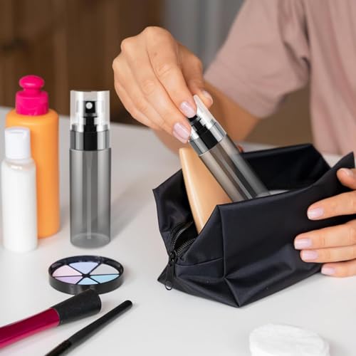 PiyuBind Small Spray Bottle, 100ml Black Plastic Fine Mist Mini Spray Bottles, Refillable Travel Spray Bottle for Hair, Cleaning, Salons, Planting, Skin Care – Durable, Leak-Proof & Portable (2) - Image 2